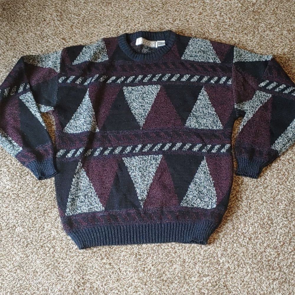 VTG Michael Gerald Grandpa Sweater Geometric Golf Crewneck Men's Size L